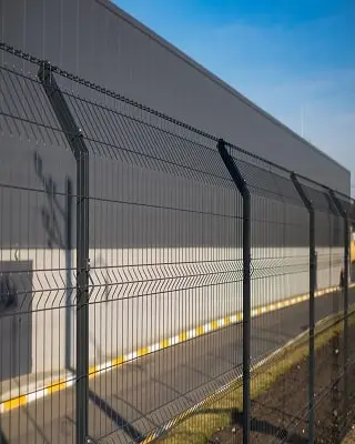 security by V shape curved wire mesh