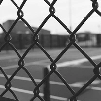 Black chain wire fence installation