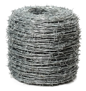 Galvanised barbed wire roll
